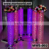 High quality lighted decorative crystal LED pillar with changeable color for wedding decorations (MWS-002)