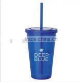 20oz double wall tumbler with Straw and photo insert for business promotion