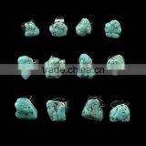 Natural turquoise stone irregular shapes finger ring adjustable free size