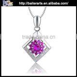 Custom Wholesale Jewelry 925 Sterling Silver Red Gemstone Pendants thumbnail-2
