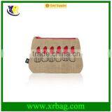 Naturel Lipstick Pouch Jute Burlap Cosmetic Bag thumbnail-1