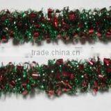 Red&Green Decorative Matte PET/PVC Christmas Tinsel Garland thumbnail-1
