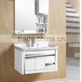 Modern Hanging Popular Cheap Bathroom PVC Cabinet With Ceramic Basin Sink thumbnail-1