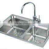 2015 NEW DESIGN DOUBLE BOWL STAINLESS STEEL KITCHEN SINK