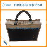 Hot Sale Leather Handle Shopping Jute Bags Hessian Cloth Burlap Sack Linen Bag thumbnail-6