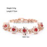 Wedding Jewelry 18 K Gold / White Gold Plated Inlay Red Zircon Cubic Bracelets thumbnail-3