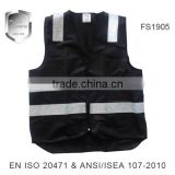 2016 manufacturer high visibility lattice black safety vest