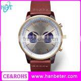 Free Shipping Brushed Case Custom Logo Mens Chronograph Watch With Alligator Strap thumbnail-1