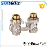 ART.5050 3/4" nickel plated straight brass h radiator valve with high strength, lightweight and corrosion resistance features