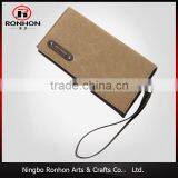 canvas wallets for boys with long zipper PU puller and PU brand