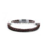 Wholesale Cheap Custom Custom Braided Leather Bracelets With Stainless Steel for Logo thumbnail-2