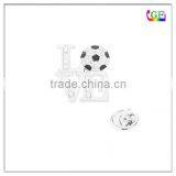 Silver Love Football Lapel Pin thumbnail-1