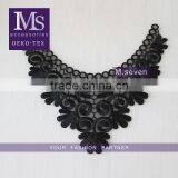 Fashion Neckline Design Embroidery Guipure Lace Collar Black Applique thumbnail-1