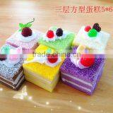 Fake Square Colorful Shining Cake as for Fridge Magnet Decoration