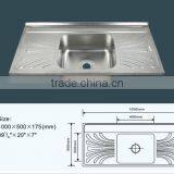 JZ-367 Factory Supply 1m Stainless Steel Kitchen Sink thumbnail-2