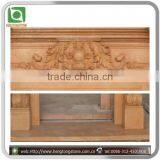 Stone Carving Yellow Fireplace Mantel With Flower thumbnail-4