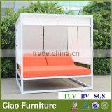 Luxury Garden Furniture Beach Big Sunbed Outdoor Canopy Sofa Bed thumbnail-3