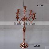 Shinny copper finish cast Aluminium table wedding Candelabra also available in other finishes