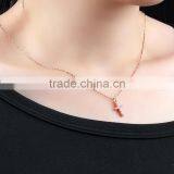 Women's Cross Pendant Necklace Stainless Steel Link Chain Necklace thumbnail-2