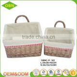 Custom China Best Sales Handmade Fabric Lining Cheap Wicker Bread Baskets for Supermarket Display thumbnail-2