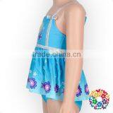 Fairy Blue Cartoon Print Little Baby Girls Dress Swimsuit thumbnail-3