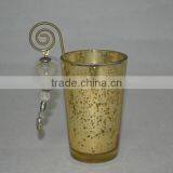 Beautiful Golden Glass Candle Holder thumbnail-1