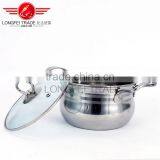 High Quality 5pcs Stainless Steel Drum-shaped Soup Pot Kitchen Cookware With Glass Lid thumbnail-4
