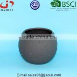 Grey Sand Surface Ceramic Ball Shape Flower Pot thumbnail-1