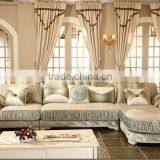 M007 French Upholstery Fabric Wooden Sofa Set Furniture Chesterfield Sofa thumbnail-1