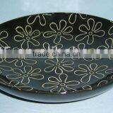 Hand Painted Ceramic Round Dinner Plate thumbnail-1