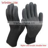 NMSAFETY Double Liner, 13 Gauge Black Nylon and 7 Gauge Acrylic Liner for Winter Use Dip With Latex Foam Gloves thumbnail-1