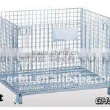 Service Supplies Folding Stackable Container Wire Mesh Basket Warehouse Cage thumbnail-1