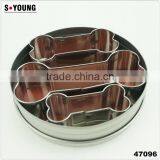 47096 3pcs dog bone stainless steel cookie cutter set