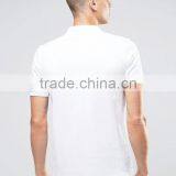 Custom Chest Logo Short Sleeve Button Placket Men's 100% Organic Cotton Breathable Pique 200g Casual White Blank Polo Shirt thumbnail-2