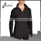 Black Fitness Rain Jacket Soft Hand Feeling Fabric for Jacket thumbnail-1