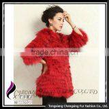 CX-G-A-220A Fashion Ladies Coat Garment Real Raccoon Fur Woman Coat thumbnail-4
