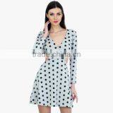 Grey Colored Printed Dress Latest High Waist Dress Patterns thumbnail-4