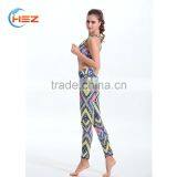 HSZ-017 Yoga Suits Top + Pants Sets Women's Yoga Fitness Wear Sexy Fancy Bra Panty Set Running Sports Mature Women Legging thumbnail-2