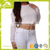 Wholesale Custom Blank Womens Long Sleeves FITTED CROP SWEATSHIRT thumbnail-3