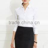 2017 New Design Ladies Office Wear White V-neck Collar Blouse for Women thumbnail-6