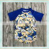 2017 New Style Posh Boy t Shirt Little Cartoon Picture Print Ruffle Design Shirts for Girls Tops Falling off thumbnail-1