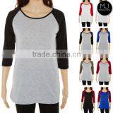 FACTORY Wholesale Colorful 3/4 Sleeve Raglan thumbnail-4