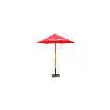 203cm Outdoor Patio Sunshade Umbrella With Deluxe Garden Wooden Parasol