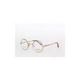 Retro Round Metal Optical Frames For Girls / Boys Stylish , Gold Color