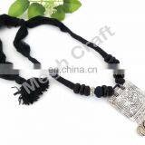 Beautiful Oxidised Silver Necklace- Silver Choker Necklace Set- Navratri Special Handmade Oxidized Necklace thumbnail-2