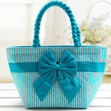 quilted tote bag with bow from China factory
