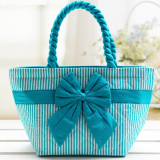 Quilted Tote Bag With Bow From China Factory thumbnail-1
