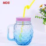 Wholesale Ancient Glassware Color Pineapple Mason Jar With Handle thumbnail-2