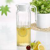 HOT SELLING 1.1L CLEAR GLASS WATER JUG WITH HANDLE AND PLASTIC COVER LID FOR DAILY TABLEWARE thumbnail-1