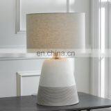 Good Quality Home Decor Wholesale Cheap Cement Two Tone Vintage White Table Bedside Lamp for Hotel Nightstand thumbnail-4